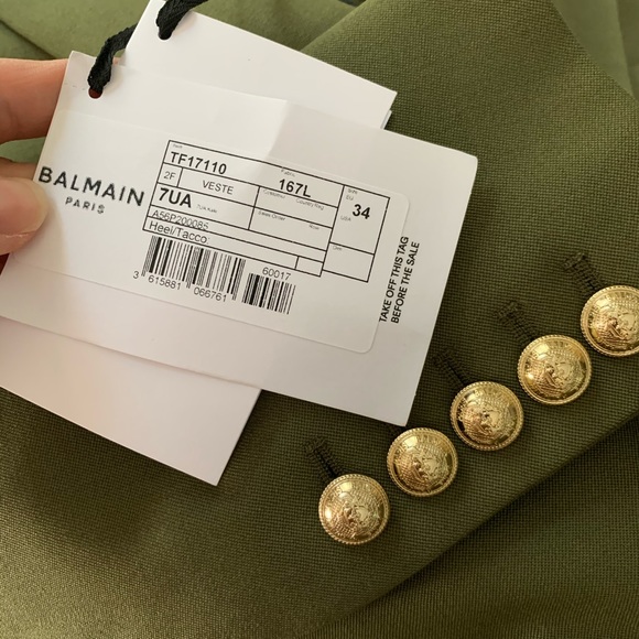 ✅SOLD✅NWT Balmain wool blazer size 34 (US2) - Picture 3 of 7